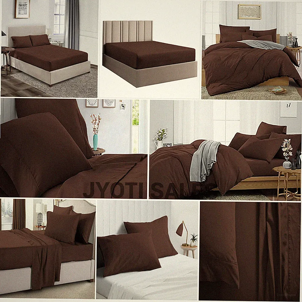 100% Cotton 800 Thread Count Chocolate Solid Select Sheets OR Duvet Covers