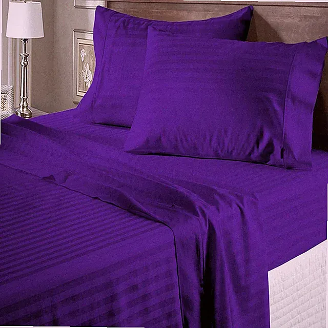 100% Cotton 800 Thread Count Purple Stripes Select Sheets OR Duvet Covers