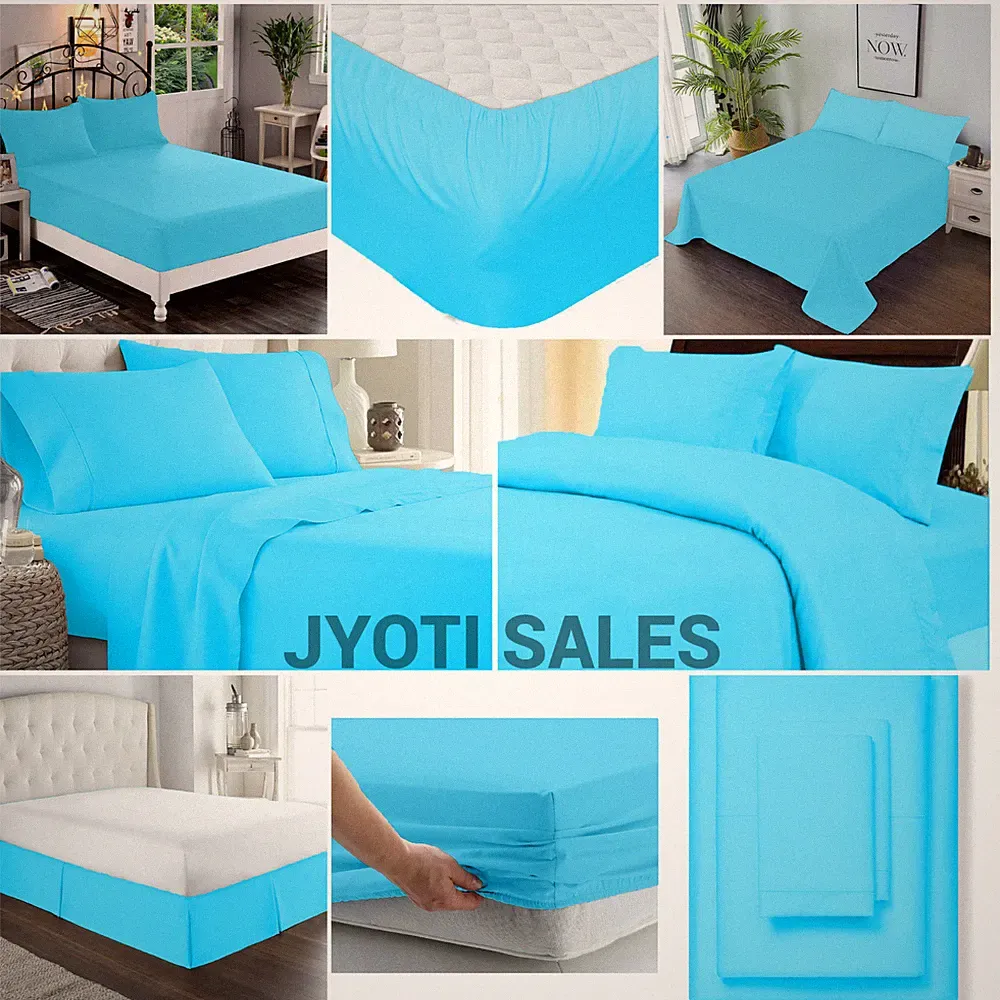 100% Egyptian 800 Thread Count Aqua Blue Solid Select Bedding Sheets
