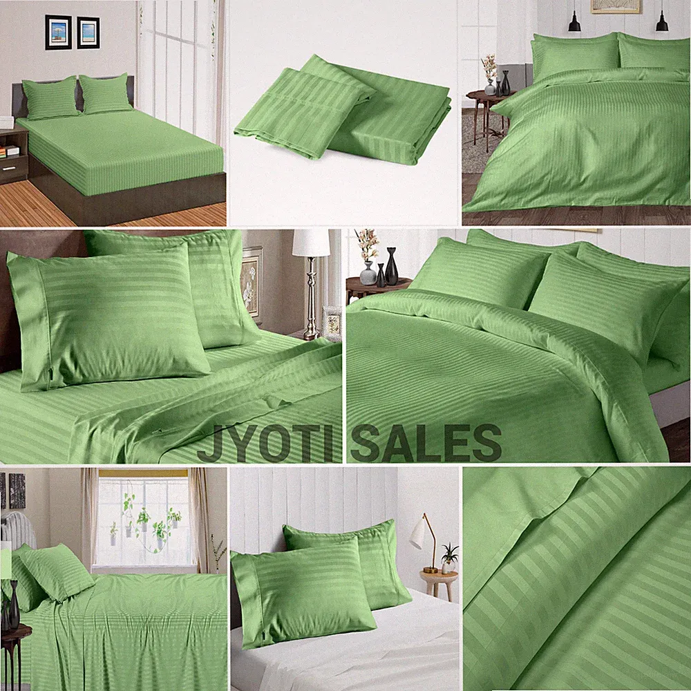 100% Cotton 800 Thread Count Moss Stripes Select Sheets OR Duvet Covers