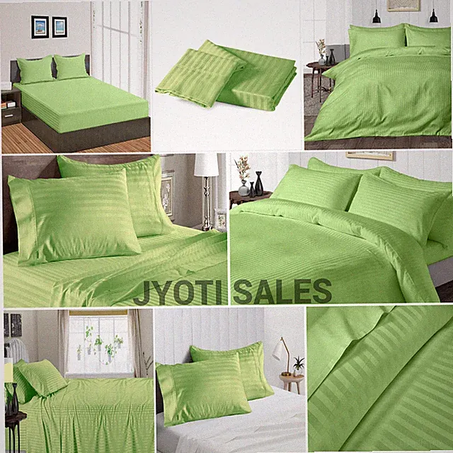100% Egyptian Cotton 800 Thread Count Sage Stripes Select Sheets OR Duvet Covers
