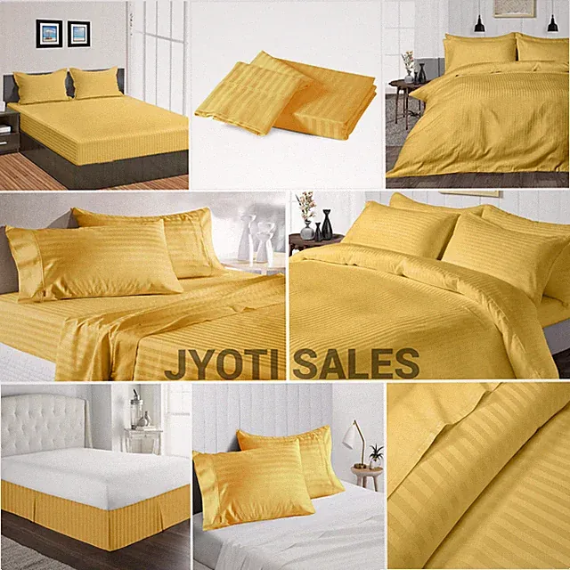 100% Egyptian Cotton 800 Thread Count Gold Stripes Select Sheets OR Duvet Covers