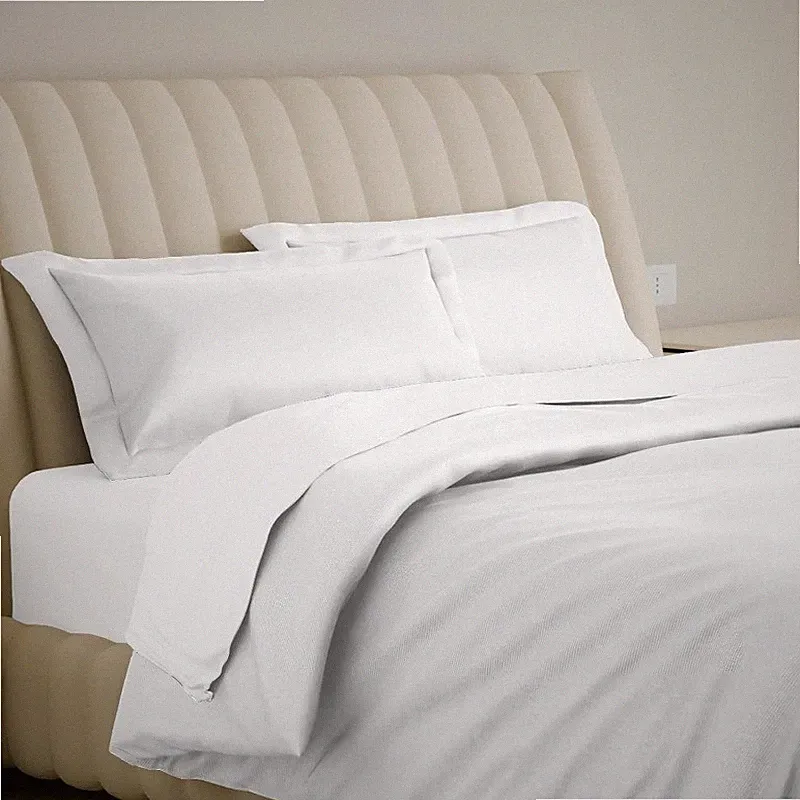100% Egyptian Cotton Duvet Cover Queen Size - 800 Thread Count 3 PC Crisp White