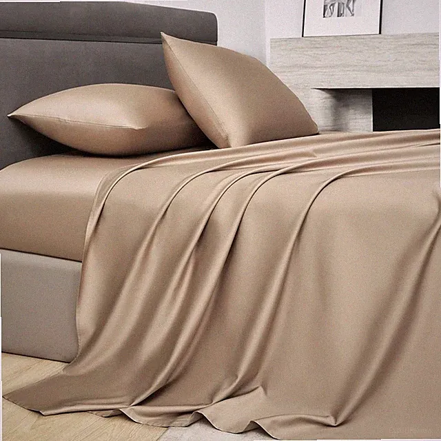 800 Thread Count Long Staple Cotton Sateen Sheet Set - Queen, Dark Beige