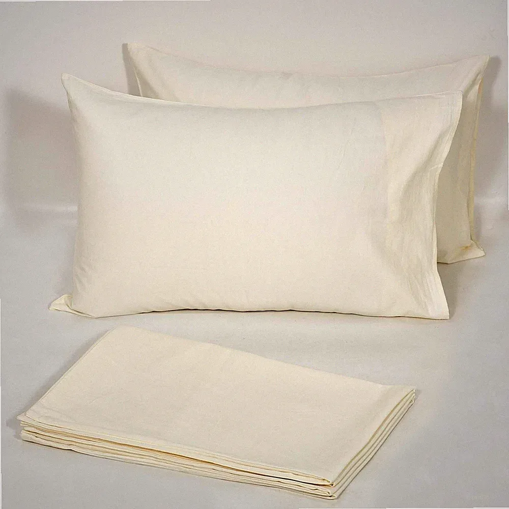 800 Thread Count Pillow Cases，100% Cotton，Queen 20×30 Inch Set of 2，Ivory Whi...