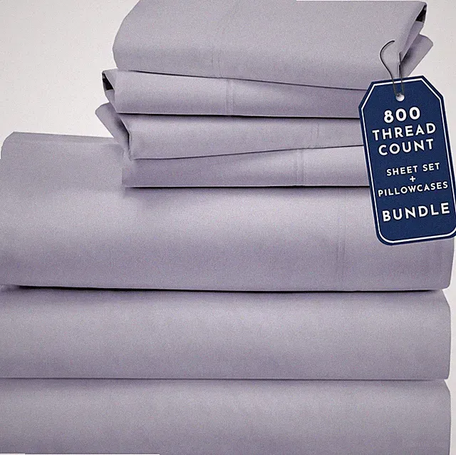 Bedding Bundle - Split King Sheet Set with 4 Pillowcases, 800 Thread Count, 100%