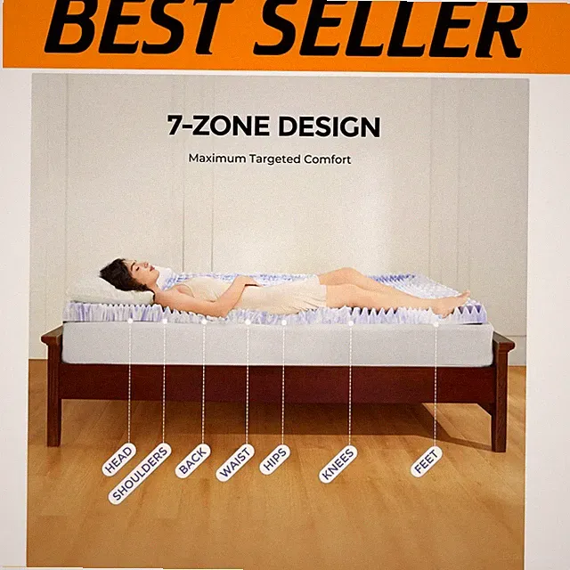 Cooling Gel King Mattress Topper - 7-Zone Memory Foam