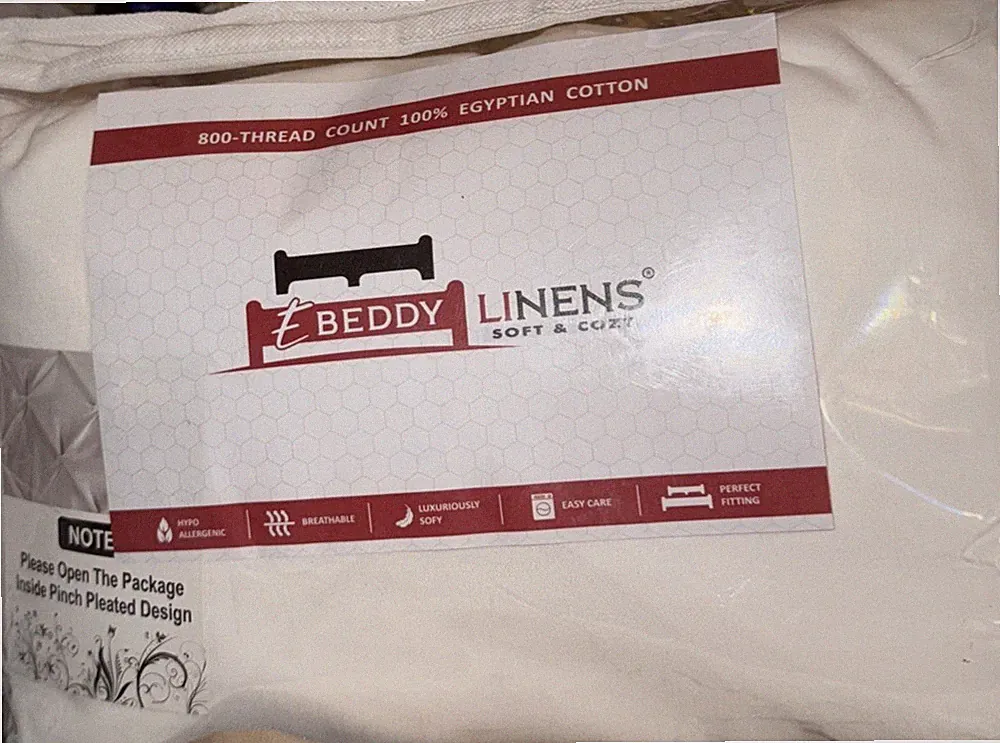E Buddy Linens 800 Thread Count Super King Duvet Cover Shams-Egyptian Cotton