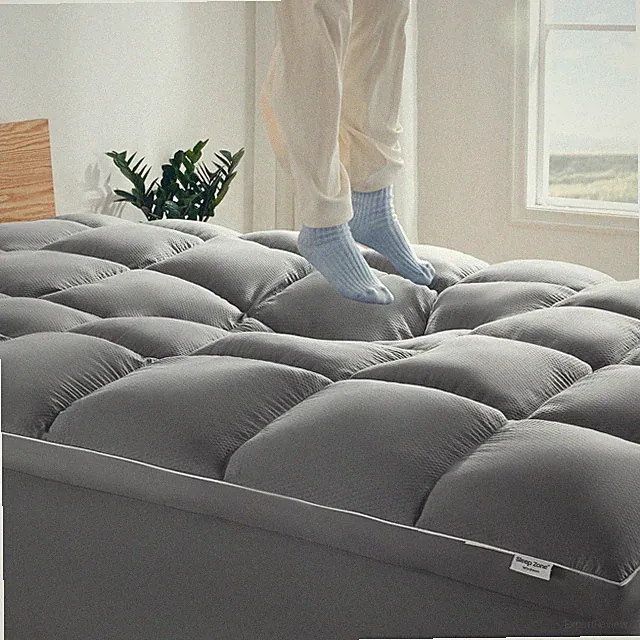 Mattress Pad Queen Size Deep Pockets, Extra Thick Fitted Mattress Topper for Bac