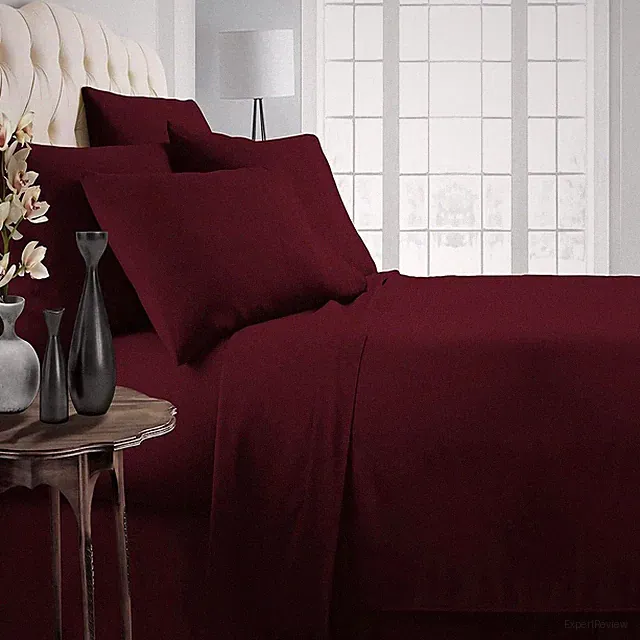 Organic Cotton Extra Deep Pocket Sheets 800 Thread Count - Wine Solid