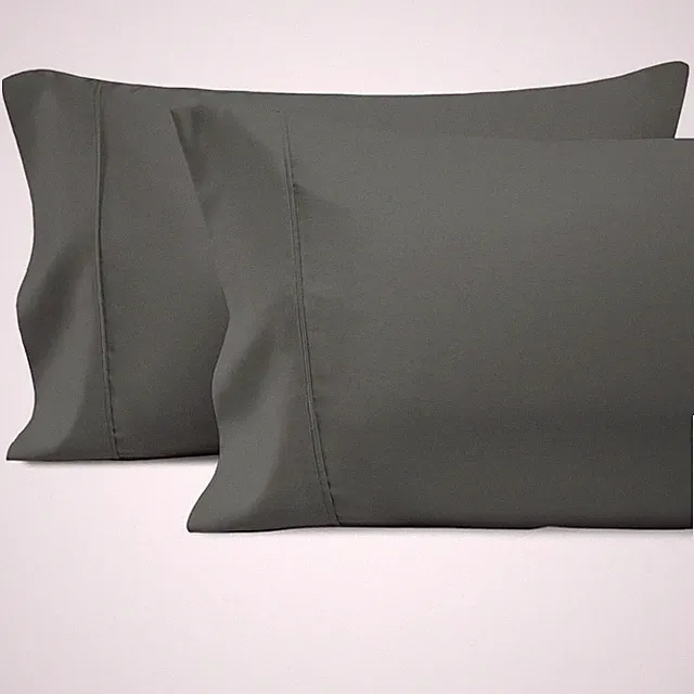 Pure 100% Cotton Pillow Cases Queen Size Set of 2 Dark Grey, 800 Thread Count...